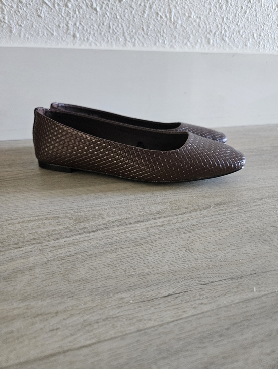 Aldo Shoes - Aldo Brown Woven Semi Square Toe Flats Size 5.5